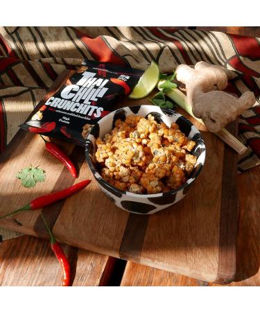 The Savourists Thai Chilli Crunchits (12x25g) - Savoury Healthy Snacks | Low Calorie, High Protein, Vegetarian, High Fibre - Buy Online on GoSupps.com
