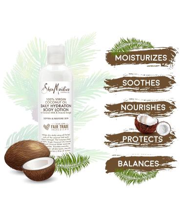 100% Virgin Coconut Oil Daily Hydration Body Lotion by Shea Moisture - Unisex 13 oz | Nourishing Moisturizer for Soft Skin - International Shipping Available - Buy Online on GoSupps.com