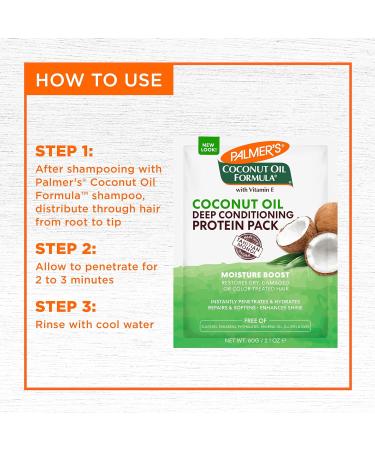 Palmer's Coconut Oil Formula Moisture Boost Protein Pack - Hair Treatment for Dry Damaged & Colored Hair 12 Pack (2.1 oz Each) | Shop Internationally - Buy Online on GoSupps.com