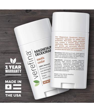 Aluminum Free Deodorant For Men & Women | All Natural | Hypoallergenic | Paraben Free | Non Toxic | Cruelty Free | Vegan | Natural Deodorant For Sensitive Skin | 3 Oz Stick Exotic Cedar 3 Ounce (Pack of 1) - Buy Online on GoSupps.com