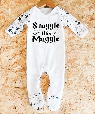Harry Potter Inspired 'Snuggle this Muggle' Baby Sleepsuit | 6-12 Months | 100% Cotton | UK Designed & Printed - Buy Online on GoSupps.com