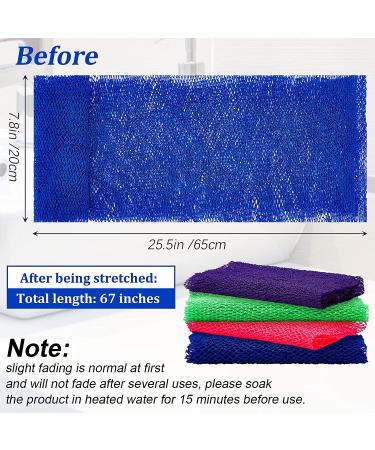 4 Pieces African Net Long Bath Net Sponge Exfoliating Shower Body Scrubber Back Scrubber Skin Smoother for Daily Use or Stocking Stuffer (Assorted Color 25.6 x 7.9 inch) Various Colors - Buy Online on GoSupps.com