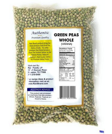 Rani Green Peas Whole Dried 4lbs - Perfect for Mushy Peas | All Natural Vegan Gluten Friendly | USA Product - 1 Pack - Buy Online on GoSupps.com