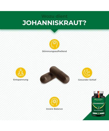 St. John's Wort Capsules - High Dose Certified Laboratory Tested & 100% Vegan - Boost Mood Naturally - Buy Online on GoSupps.com