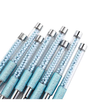 10 Pcs Kolinsky Sable Hair Acrylic Nail Art Brushes with Cap - Blue Set - Buy Online on GoSupps.com