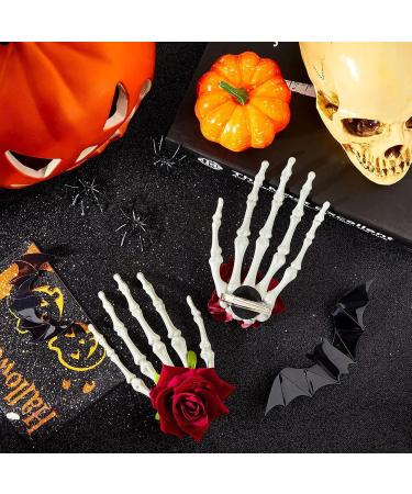 Skeleton Hair Clip - Horror Gothic Skull Hair Barrettes Claws | Halloween Nonslip Hairpin Zombie Punk Rock Horror Hair Clip for Women Girls Hair Accessories Fovolat Red - Buy Online on GoSupps.com