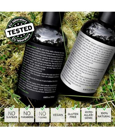 Natural Argan Oil Hair Growth Shampoo & Conditioner with Peat Mud - Prevents Hair Loss, Repairs Thin & Damaged Hair - SLS & Paraben Free - Buy Online on GoSupps.com