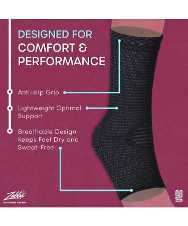 Ankle Brace for Plantar Fasciitis Relief | Compression Foot Sleeve for Tendonitis & Achilles Support - Large Size for Men & Women - Buy Online on GoSupps.com