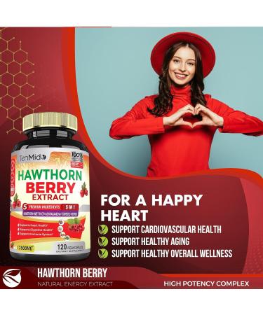Hawthorn Berry Supplement Extract Capsules 12800mg - 4 Month Supply with Beet Root, Ashwagandha, Turmeric, Curcumin & Black Pepper - Digestion & Heart Health Support - Buy Online on GoSupps.com