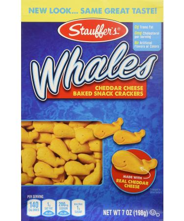 Stauffer's Whales Baked Cheddar Snack Crackers, (2) 7 Oz Boxes 7 Ounce (Pack of 2)