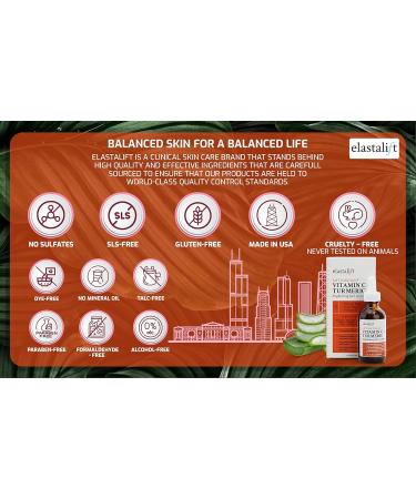 Elastalift Vitamin C + Turmeric Oil Anti-Aging Serum | Brighten & Hydrate Skin | 1.75 Fl Oz - Buy Online on GoSupps.com