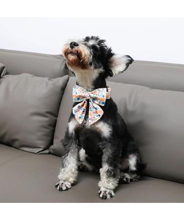 Unique Style Paws Peach Flower Dog Halison - Adjustable Cotton Fly Collar for Young Girls' Dogs (XS 8-12in) with Metal Buckle - Buy Online on GoSupps.com