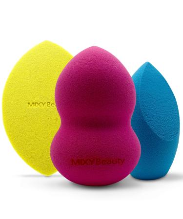 Makeup Sponge Set of 3 - Flawless Makeup Sponges for Foundation Contour & Concealer Blender - Beauty Sponges for Blending Liquid Foundation Cream & Powder Latex-Free Makeup Sponges