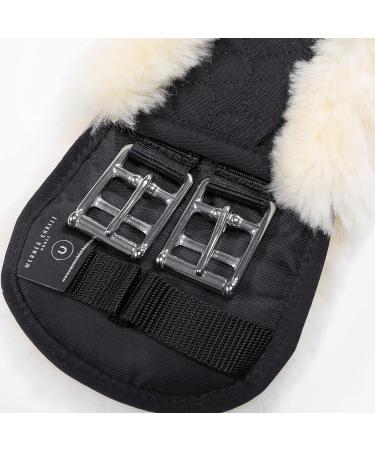 Lambskin Moon Belt Saddle Strap by Werner Christ - Anatomical Dressage Short Belt in Black Nature 80 cm - Buy Online on GoSupps.com