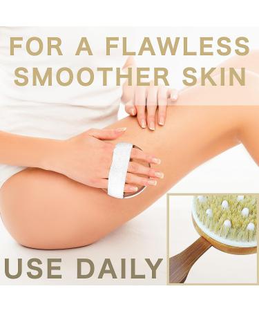 Ozziko Anti Cellulite Dry Brushing Body Brush with Natural Boar Bristles for Exfoliation and Lymphatic Drainage - Buy Online on GoSupps.com