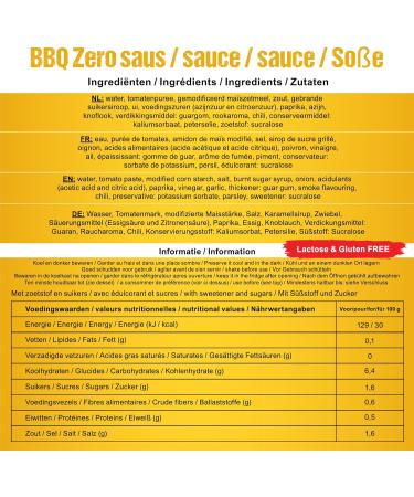 Rabeko Zero Sauce American BBQ 1 x 350 ml Low Sugar - Fat free Healthy Low Carb Products Calorie Reduced Fat for Salad French Fries Burgers Grill - Gluten and Lactose Free - Buy Online on GoSupps.com
