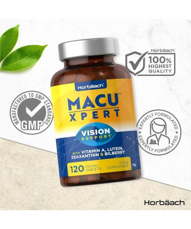 MacuXpert Eye Supplement | 120 Vegan Tablets | Vision Support with Vitamin A, Lutein, Zeaxanthin, and Bilberry - Buy Online on GoSupps.com