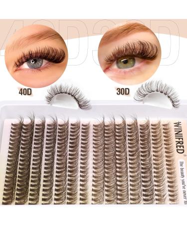 Buy Winifred Brown Lash Clusters - Fluffy Individual Lashes & Natural Eyelash Extensions 8-16mm - 30D+40D Wispy Mink Cluster Lashes for DIY Glam - Buy Online on GoSupps.com