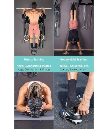 Anti-Slip Sports Socks - Non-Slip Grip Socks for Football Fitness & Yoga | Size 43-46 - Black - Buy Online on GoSupps.com