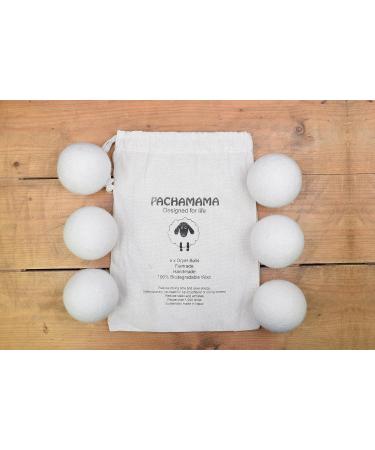 Pachamama Handmade XL Wool Tumble Dryer Balls 7cm 6 Pk Reduce Drying Time Save Energy Fabric Soften Reduce Static Reduce Wrinkles Unscented Long Life - Plain Cream Natural Felted by Hand Fair Trade - Buy Online on GoSupps.com