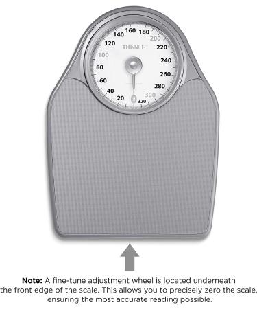 Thinner Extra-Large Dial Analog Bathroom Scale - Measures Weight Up to 330 Lbs - Silver - Buy Online on GoSupps.com