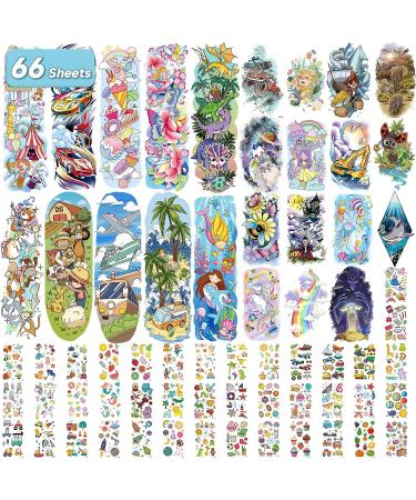 EMOME Kids Temporary Arm Tattoo Sleeves - 66 Sheets Space, Donut, Mermaid Themes - Birthday Party Favors for Boys & Girls - Buy Online on GoSupps.com