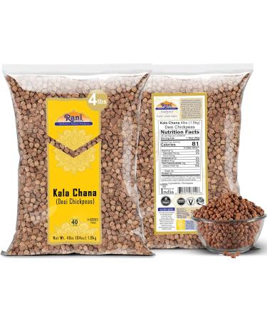 Rani Kala Chana 64oz (4lbs) - All Natural, Gluten Friendly, Non-GMO, Vegan | Indian Origin Black Chickpeas with Skin - 1.81kg Pack - Buy Online on GoSupps.com