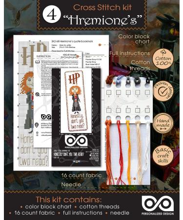 Personalized Kids' HP Quotes Embroidery Kit - Set of 5 DIY Bookmarks with Cross-Stitch Patterns - Buy Online on GoSupps.com