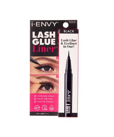 i-Envy Lash Glue Liner 2-in-1 Eyelash Adhesive and Felt-Tip Eyeliner (Black) Applies Like Eyeliner, Dries Like Glue 0.7mL (0.02 Oz)