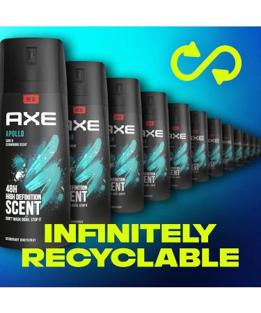 AXE Apollo Body Spray Deodorant for Long-Lasting Odor Protection Sage & Cedarwood Deodorant for Men Formulated Without Aluminum 4 Ounce (Pack of 8) - Buy Online on GoSupps.com