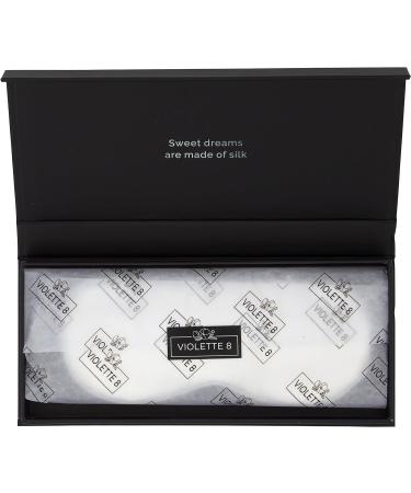 Violette8 Luxury Silk Sleep Mask for Women - 100% Pure Mulberry Silk Eye Mask, White 25 Momme, Lined in Black Silk - Buy Online on GoSupps.com