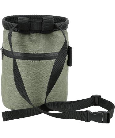 FURST Denim Chalk Bag with Zippered Pocket and Brush Loop - Light Green | Ideal for Rock Climbing, Bouldering, Gym, Crossfit, Lifting - Buy Online on GoSupps.com