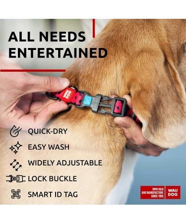 Buy Waudog Adjustable Nylon Dog Collar - Large Medium & Small Sizes - Pink Watermelon Design | International Shipping - Buy Online on GoSupps.com