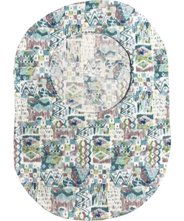 Ostomy Bag Cover - Teal Green Gray Geometric Design | 3.25" Opening | International Shipping Available - Buy Online on GoSupps.com