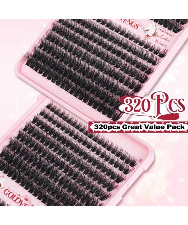 Thick Eyelash Extension Kit Lashes Individual Cluster 80D+100D Individual Eyelashes DIY Lash Extensions Kit with D Curl Russian Eyelash Extensions Bond and Seal Lash Glue Lash Tweezers by Goddvenus E-320PCS Fluffy 40D+50D - Buy Online on GoSupps.com