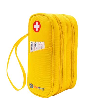 PracMedic Bags Epipen Carry Case- Medicine Bag for Traveling- 2 Tier Insulin Cooler Travel Case to hold Diabetic Supply Inhaler Spacer Epipen Auvi Q Syringe- Diabetic Supply Bag (MAXXIE Yellow)