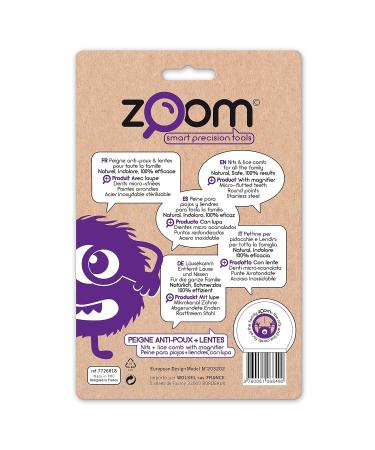 Zoom Lice Comb - Stainless Steel Lice Removal Tool with Magnifying Glass & Micro-Reef Tines for Effective Lice & Nits Removal - Buy Online on GoSupps.com