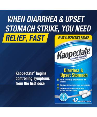Kaopectate Multi-Symptom Anti-Diarrheal Caplets - 42 Count Pack - Upset Stomach Relief - New Version - Buy Online on GoSupps.com