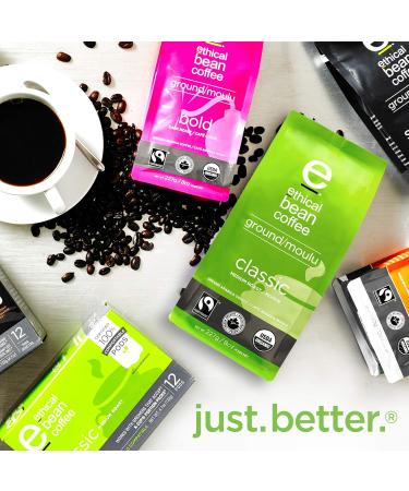 Ethical Bean Coffee Classic Medium Roast Fairtrade Organic Coffee 227g (Pack of 6) 6 count (Pack of 1) Classic Medium Roast - Buy Online on GoSupps.com