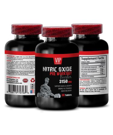 nitric oxide supplements for men - NITRIC OXIDE UNIQUE COMPLEX - AAKG and pre workout energy OKG nitric oxide synergy GKG oxygen flow AKIC endurance optimization nitric oxide 1 Bottle 90 Tablets