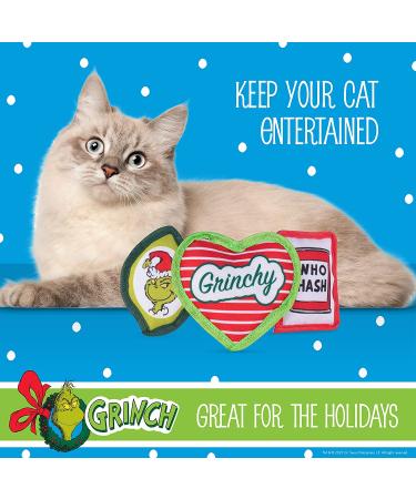 Dr. Seuss The Grinch Catnip Cat Toys 3 Pack - Small Catnip Infused Toys from The Grinch Who Stole Christmas Collection - 4 Inch Canvas Cat Toy for Cats - Buy Online on GoSupps.com
