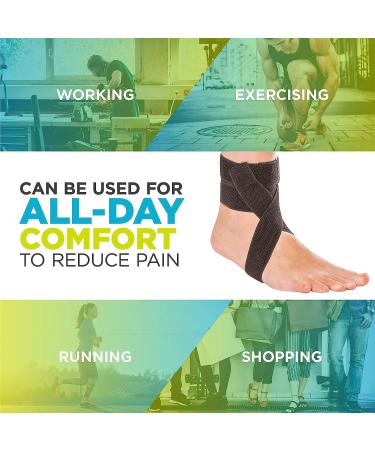 Plantar Fasciitis Day Ankle Brace with Heel Strap for Foot Arch Pain Relief - Universal Fit for Peroneal Tendonitis, PTTD, Achilles Tendonitis & Sprains - Buy Online on GoSupps.com