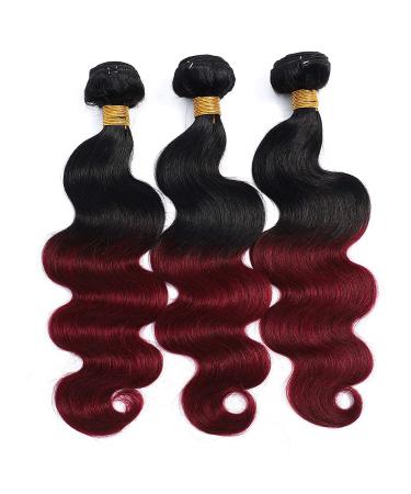 Kapelli 10A Ombre Brazilian Body Wave Hair Bundles | T1B99J 12 14 16 Inches - Virgin Remy Human Hair - Buy Online on GoSupps.com
