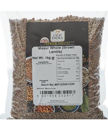 Old India Masur Whole Brown Lentils 1kg - Premium Quality Lentils for Healthy Cooking - Buy Online on GoSupps.com