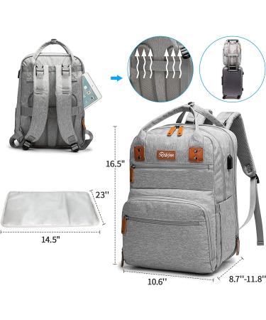 Rabjen Transformable Diaper Bag Backpack | Spacious for Twins | Travel Expandable | Gray - Buy Online on GoSupps.com