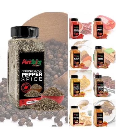 PureSpice Ground Black Pepper Spice 350 Grams | Restaurant Grade Vegan Kosher Powder Seasoning | Premium Flavor for Cooking Meat Steak Rub and Sauce (Black Pepper Ground) - Buy Online on GoSupps.com