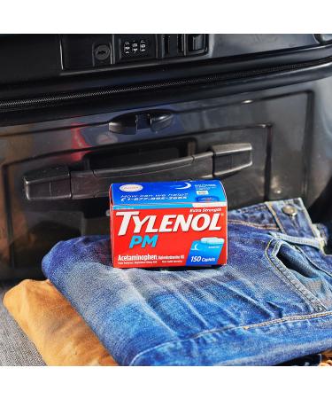 Tylenol PM Extra Strength Caplets - 500mg Acetaminophen & 25mg Diphenhydramine for Nighttime Pain Relief - Non-Habit Forming - 50 ct - Buy Online on GoSupps.com