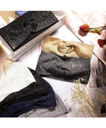 8 Pcs African Rhinestone Head Wraps for Black Women - Crystal Wide Headbands for Sport & Yoga - Bling Twist Head Bands for Girls - Hair Accessories - Buy Online on GoSupps.com