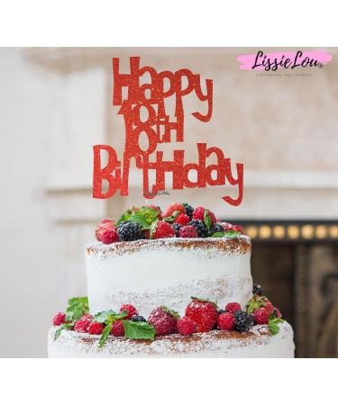 Happy 18th Birthday Cake Topper Decoration in Fun Style (Made in UK) - Red - Buy Online on GoSupps.com