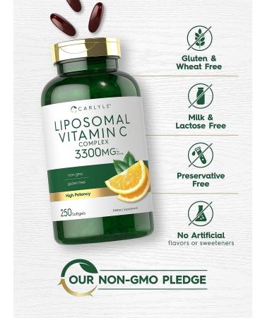 Carlyle Liposomal Vitamin C Complex | 250 Softgels | High Potency, Non-GMO & Gluten Free - Buy Online on GoSupps.com